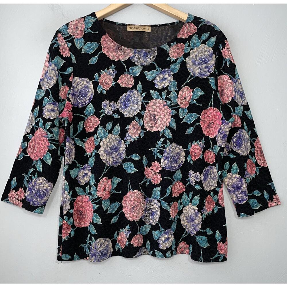 Easy Care Floral Stretch Top Size XL Dark Romantic Whimsigoth Y2K Travel Fairy
